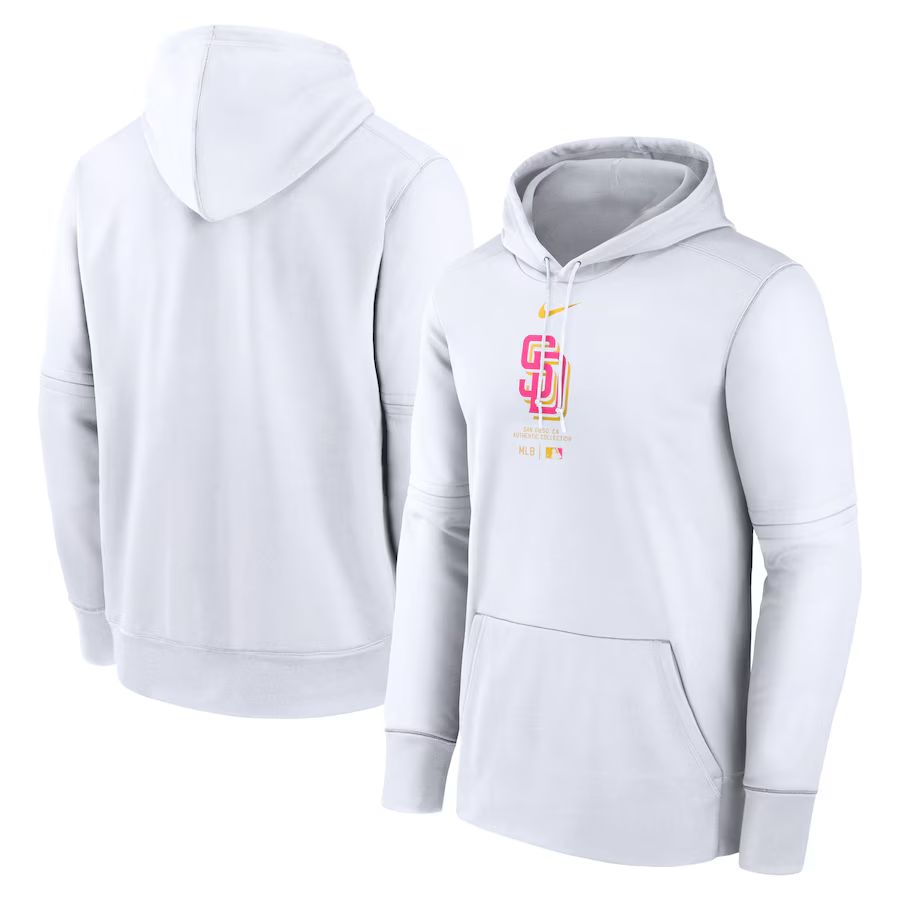 Men 2025 MLB San Diego Padres White Nike hoodie style 1->san diego padres->MLB Jersey